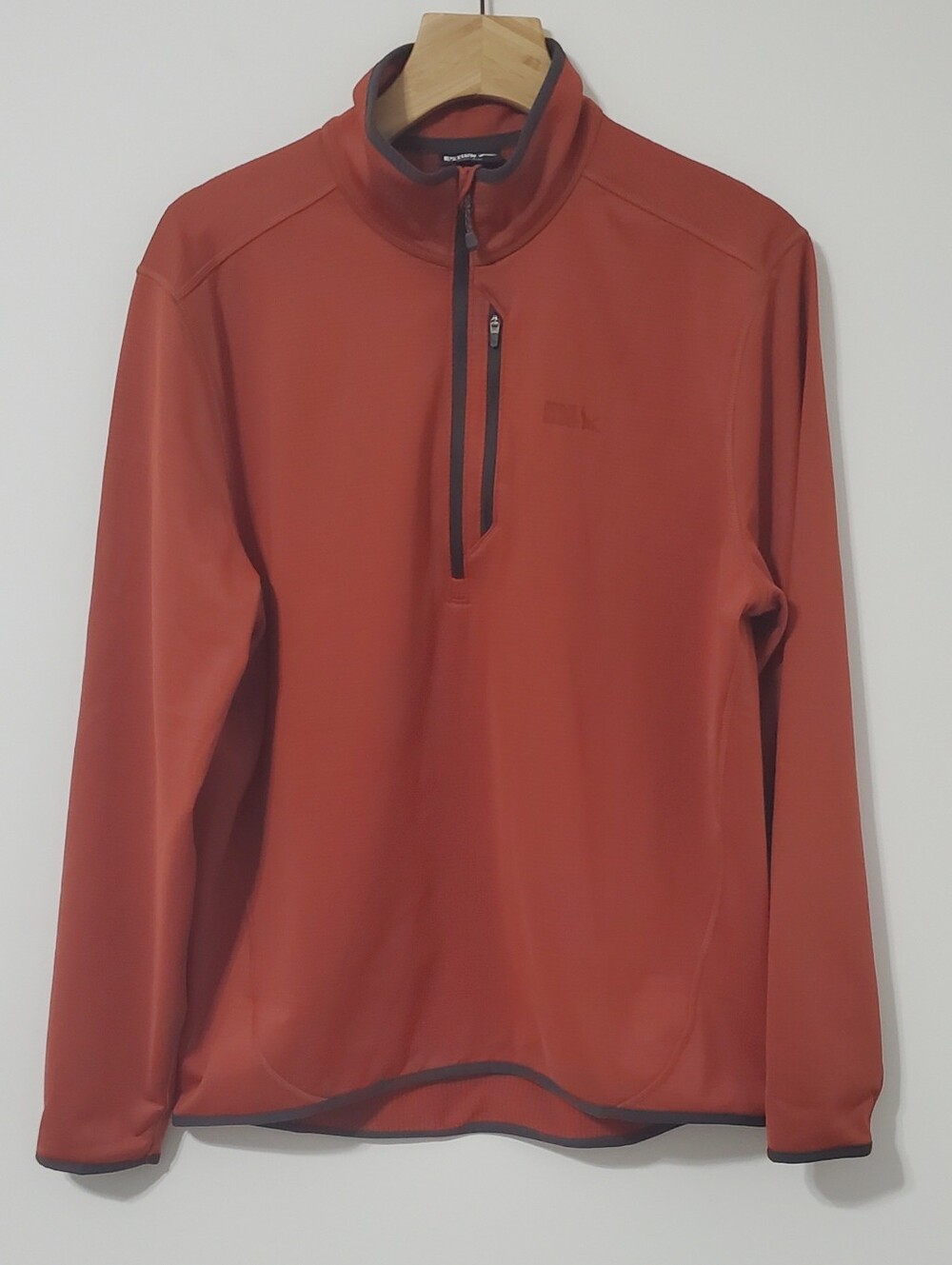 Eddie Bauer Men's Quarter Zip Performance Fleece Pullover Rust Size Large
